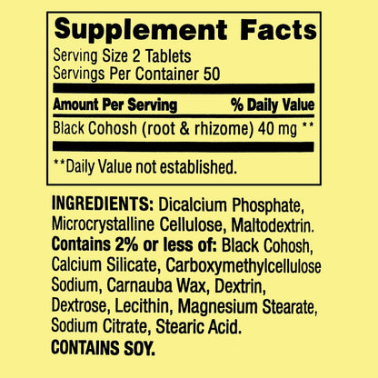Black Cohosh menopause support bottle side view