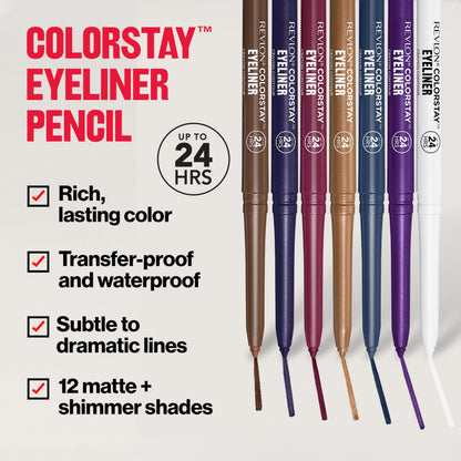 Close up of Revlon ColorStay eyeliner tip in shade Charcoal