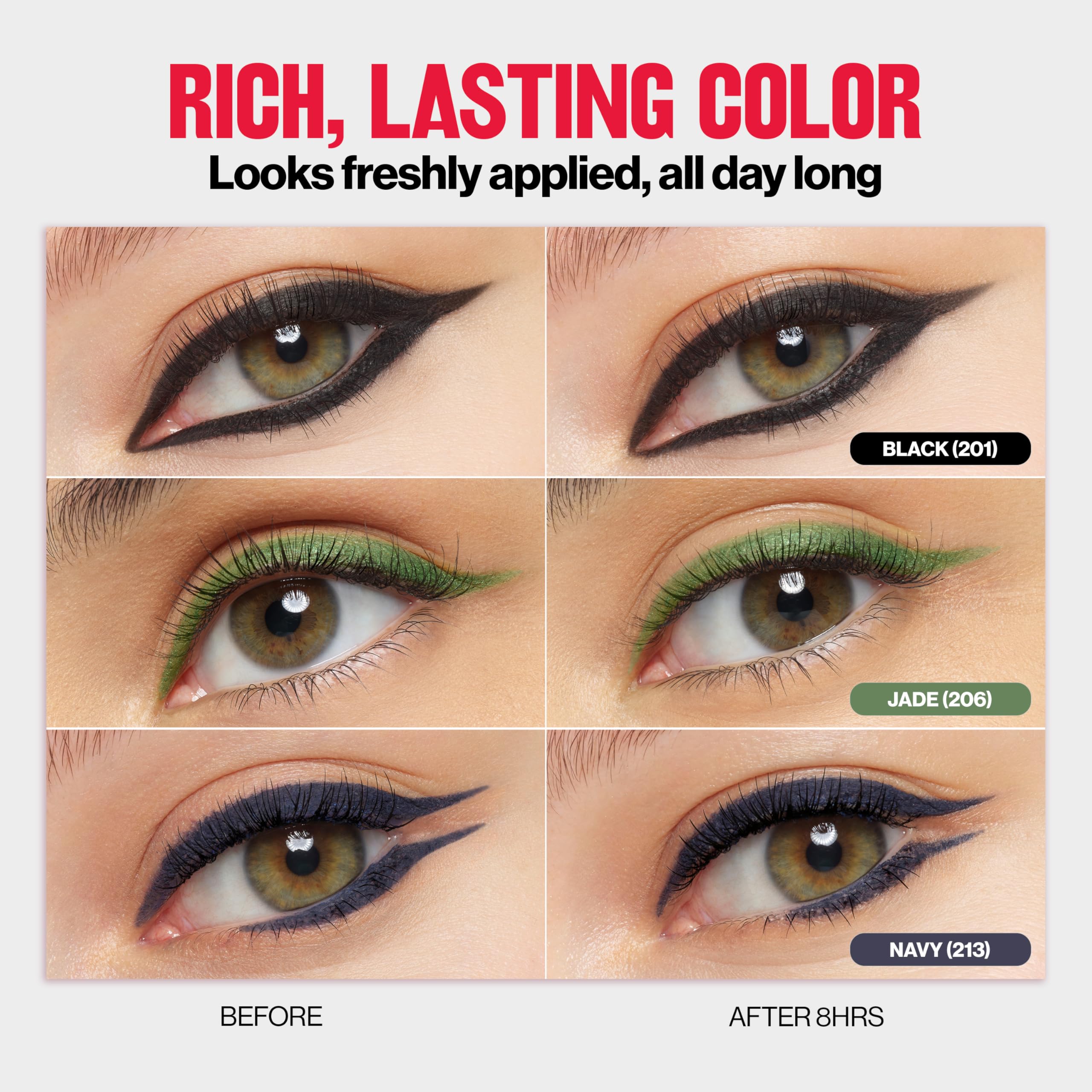 Revlon 204 Charcoal eyeliner swatch on skin