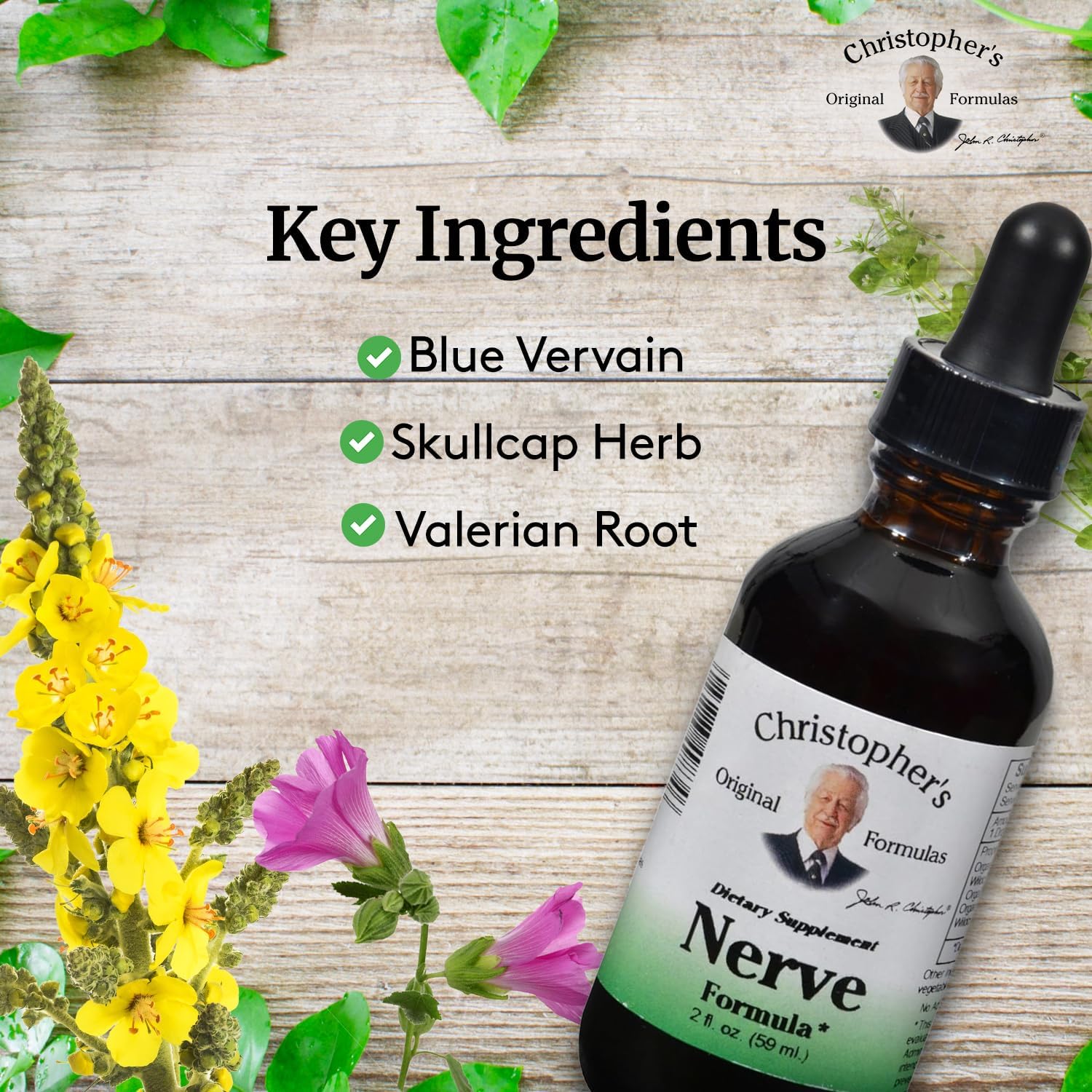 Christopher's Original Formulas Nerve Formula natural herbal extract dropper bottle