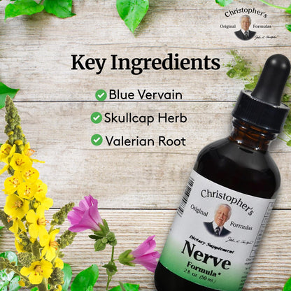 Christopher's Original Formulas Nerve Formula natural herbal extract dropper bottle