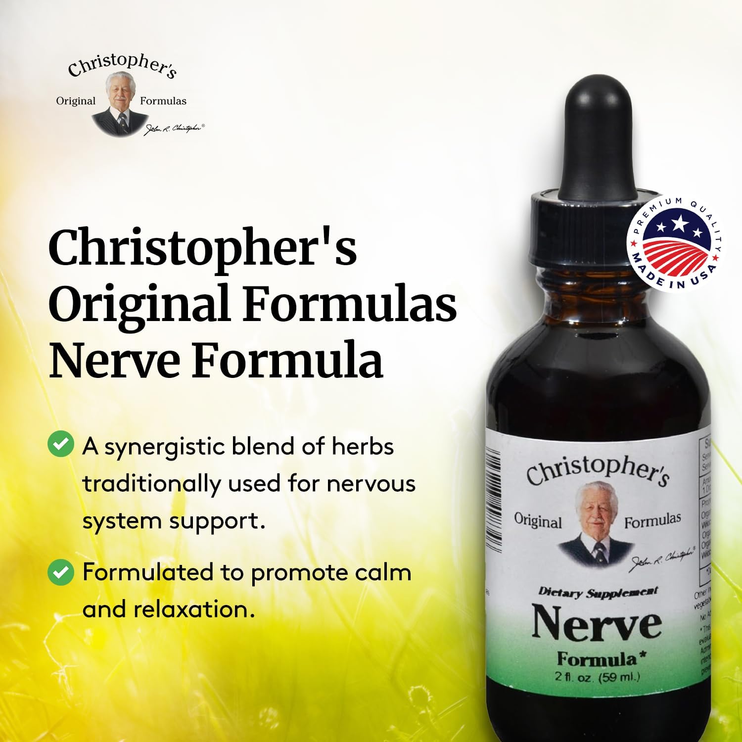 Authentic Christopher's Original Formulas Nerve Formula supplement bottle
