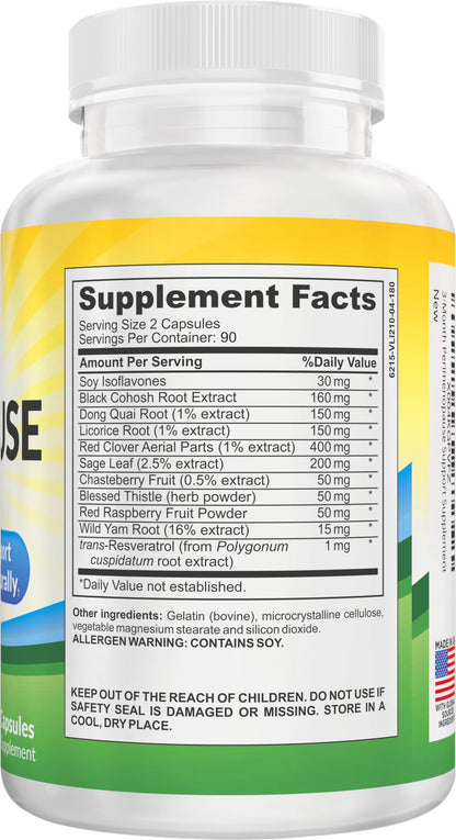 Elevate Recovery Perimenopause Support label details and ingredient list