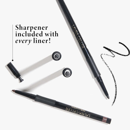 Laura Geller eyeliner pencil showing built-in sharpener feature