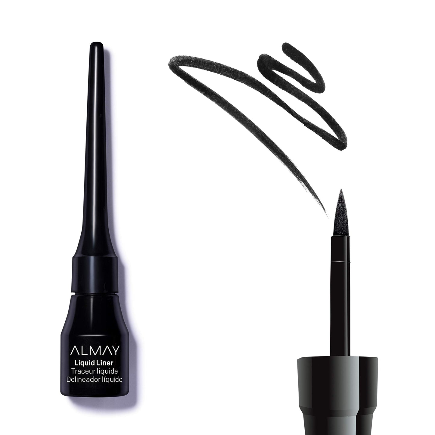 Close up of Almay liquid eyeliner flexible brush tip