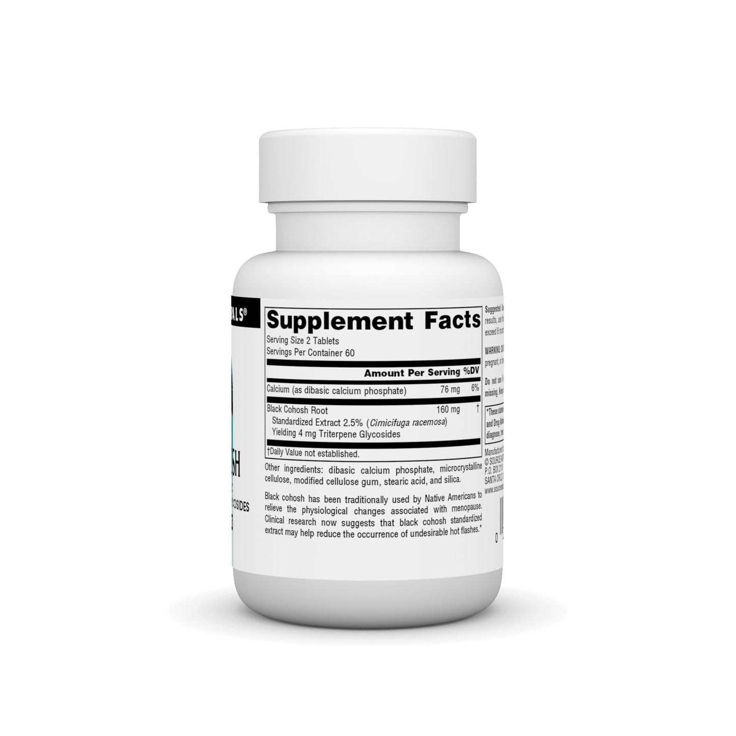 Source Naturals Black Cohosh 80mg supplement label details