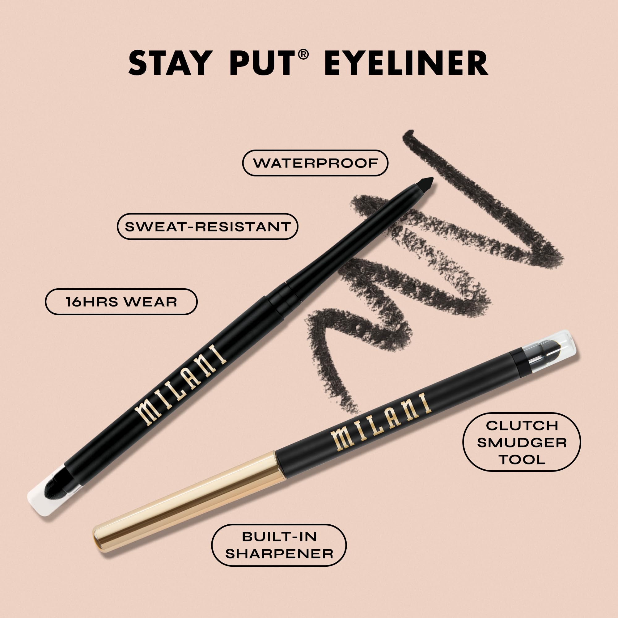 Milani After Dark eyeliner smudge proof demonstration