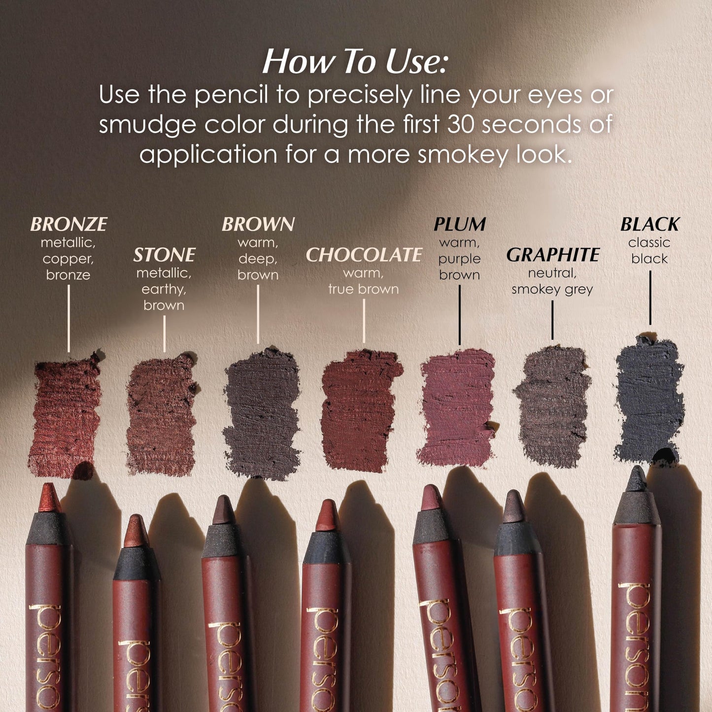 Persona 24hr Waterproof Eyeliner Pencil showing the rich Plum pigment