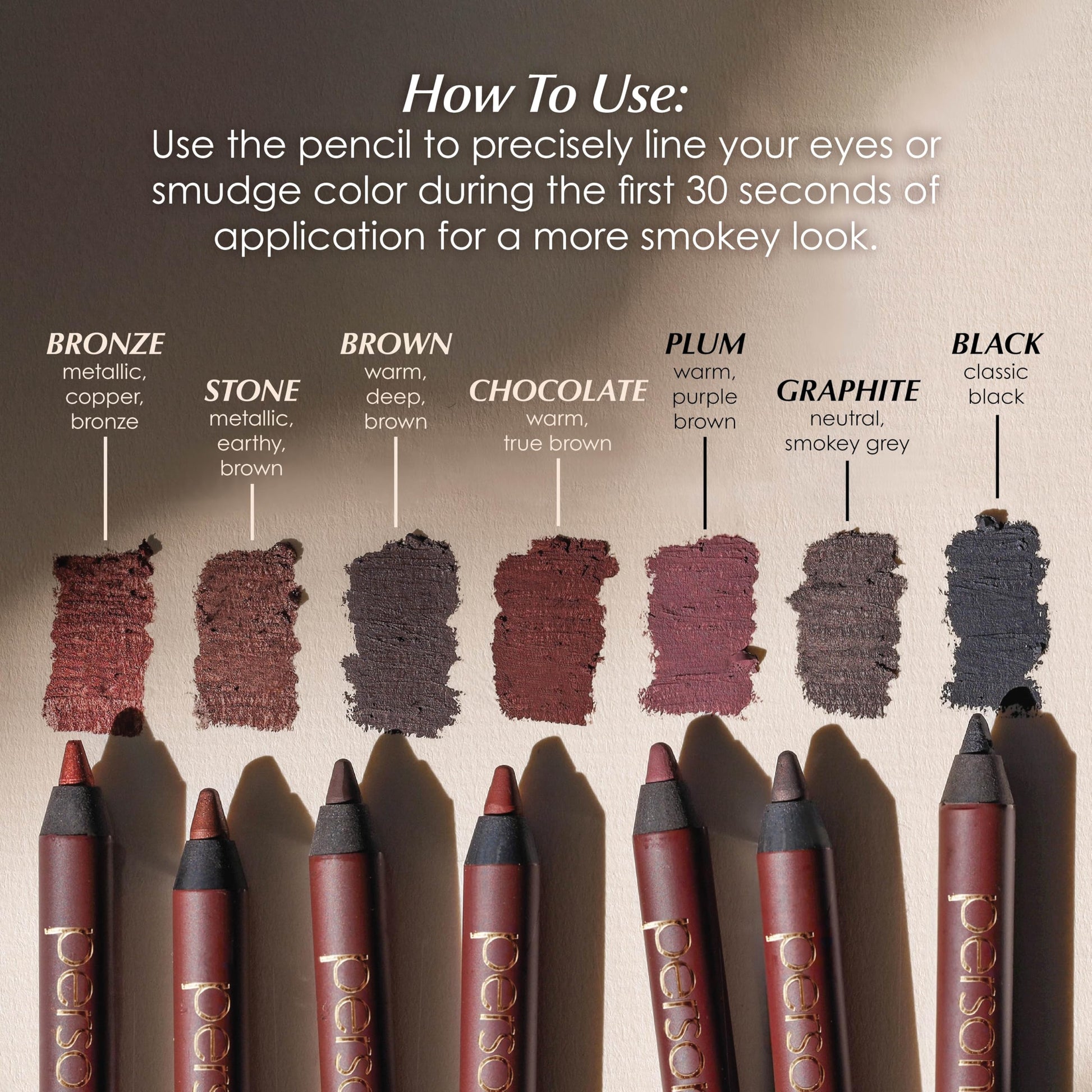 Persona 24hr Waterproof Eyeliner Pencil showing the rich Plum pigment