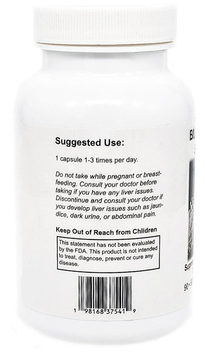 Back of Supreme Nutrition Black Cohosh bottle showing ingredients