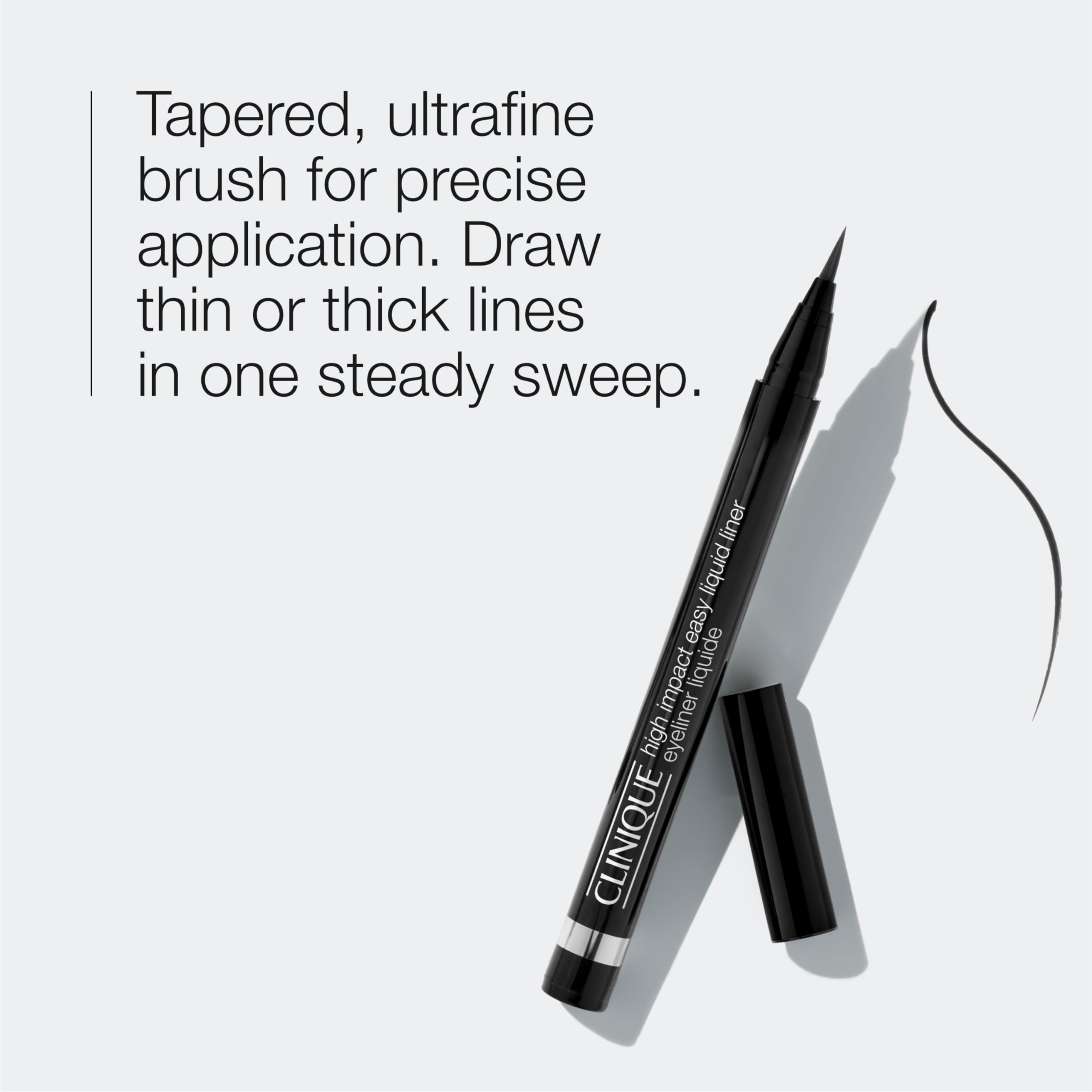 Precision brush tip of the Clinique smudge resistant eyeliner highlighting the tapered fine bristles.