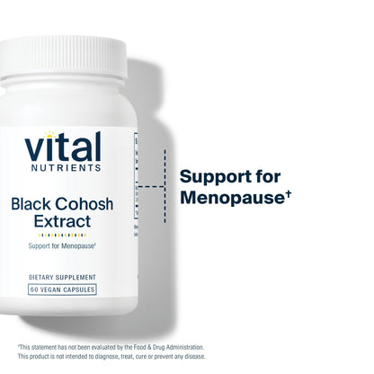 Vital Nutrients Black Cohosh 250mg dietary supplement bottle on a clean background