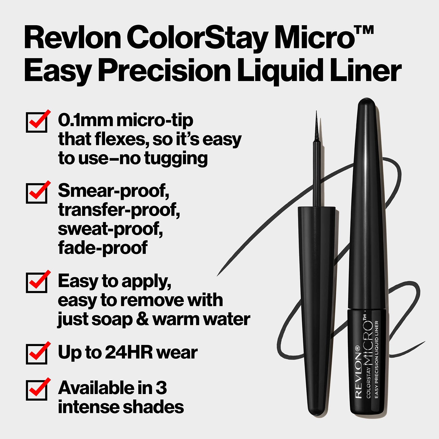Revlon ColorStay Micro Liquid Eyeliner texture swatch on skin