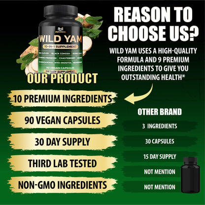 Vegan capsules of BMVINVOL Wild Yam supplement