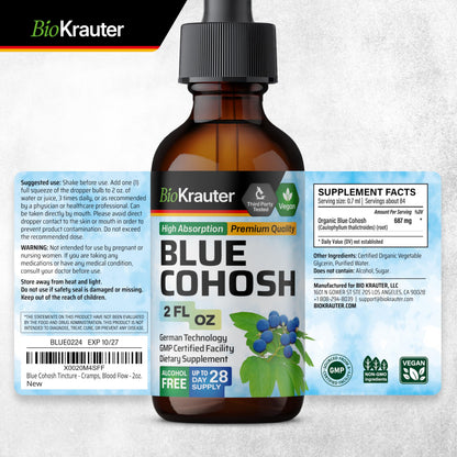 Bio Krauter Blue Cohosh Tincture 28 day supply bottle