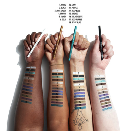 Nyx mechanical eyeliner pencil held in hand for scale