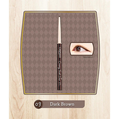 Swatch of Canmake Creamy Touch Liner 03 Dark Brown shade