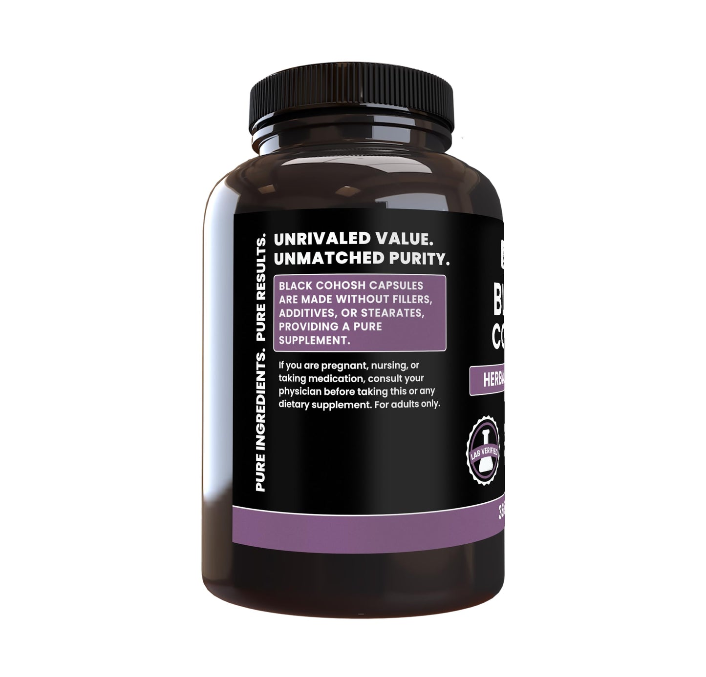 Pure Original Ingredients Black Cohosh capsules lab verified packaging