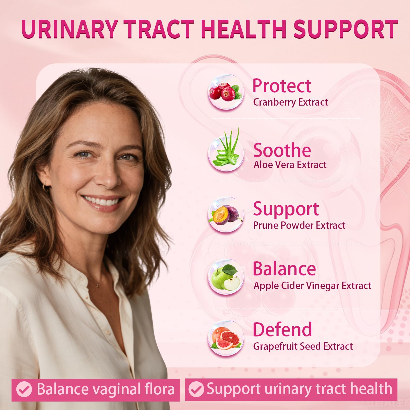 Side profile of Trawecual menopause supplement bottle
