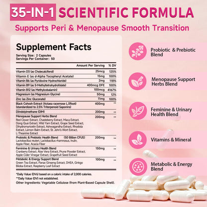 Nutritional facts label for Trawecual menopause support