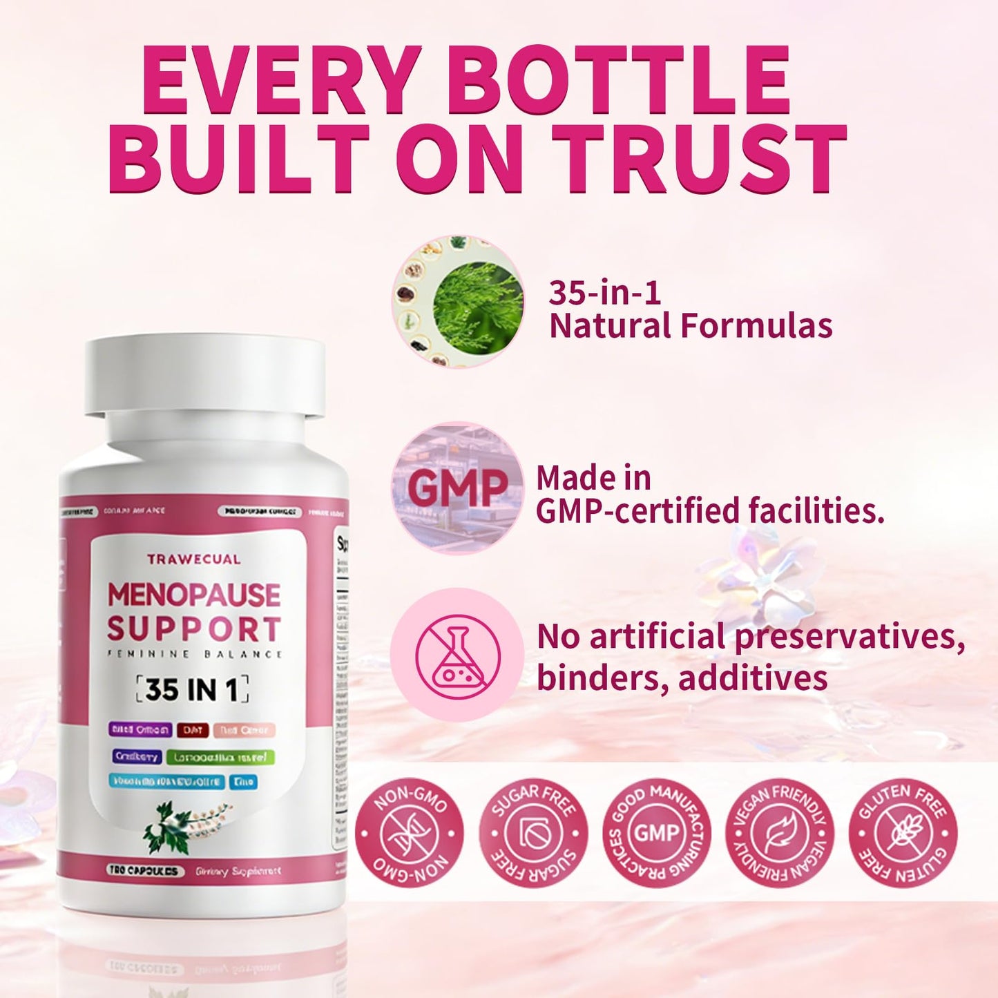 Natural herbal supplement for hot flashes and night sweats