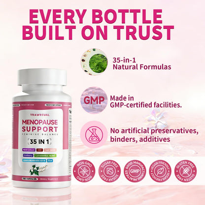 Natural herbal supplement for hot flashes and night sweats