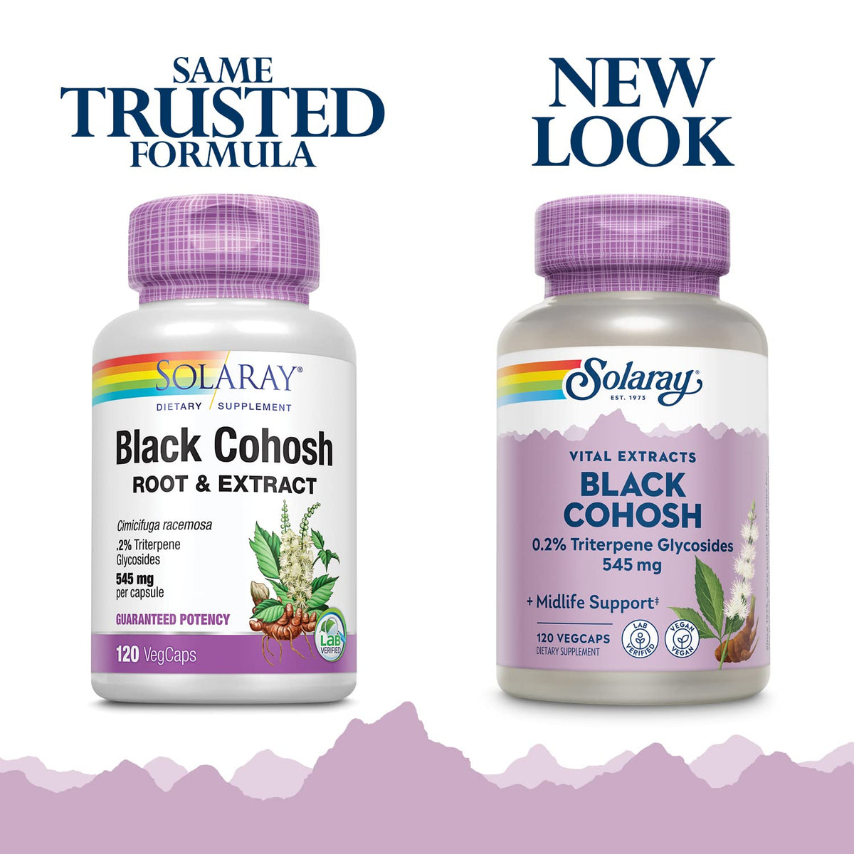 Solaray Black Cohosh 120 count supplement label details