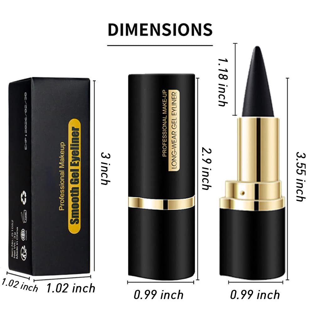 Kaely 2Pcs gel eyeliner set for gothic and daily makeup