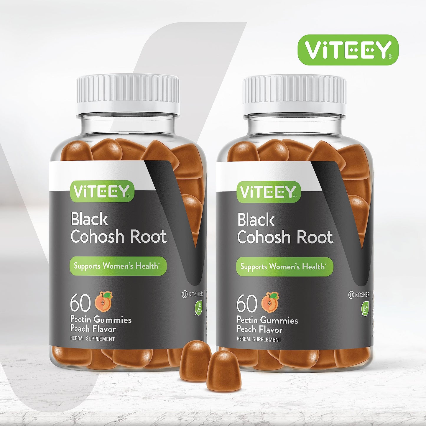 Close up of Viteey menopause relief gummies texture