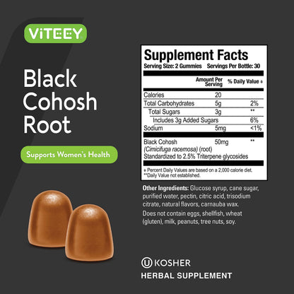 Lifestyle shot of Viteey peach flavored menopause support gummies