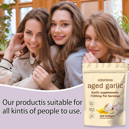 TANSPRESSO aged garlic extract 7500mg nutritional facts and non-GMO clean formula certification panel