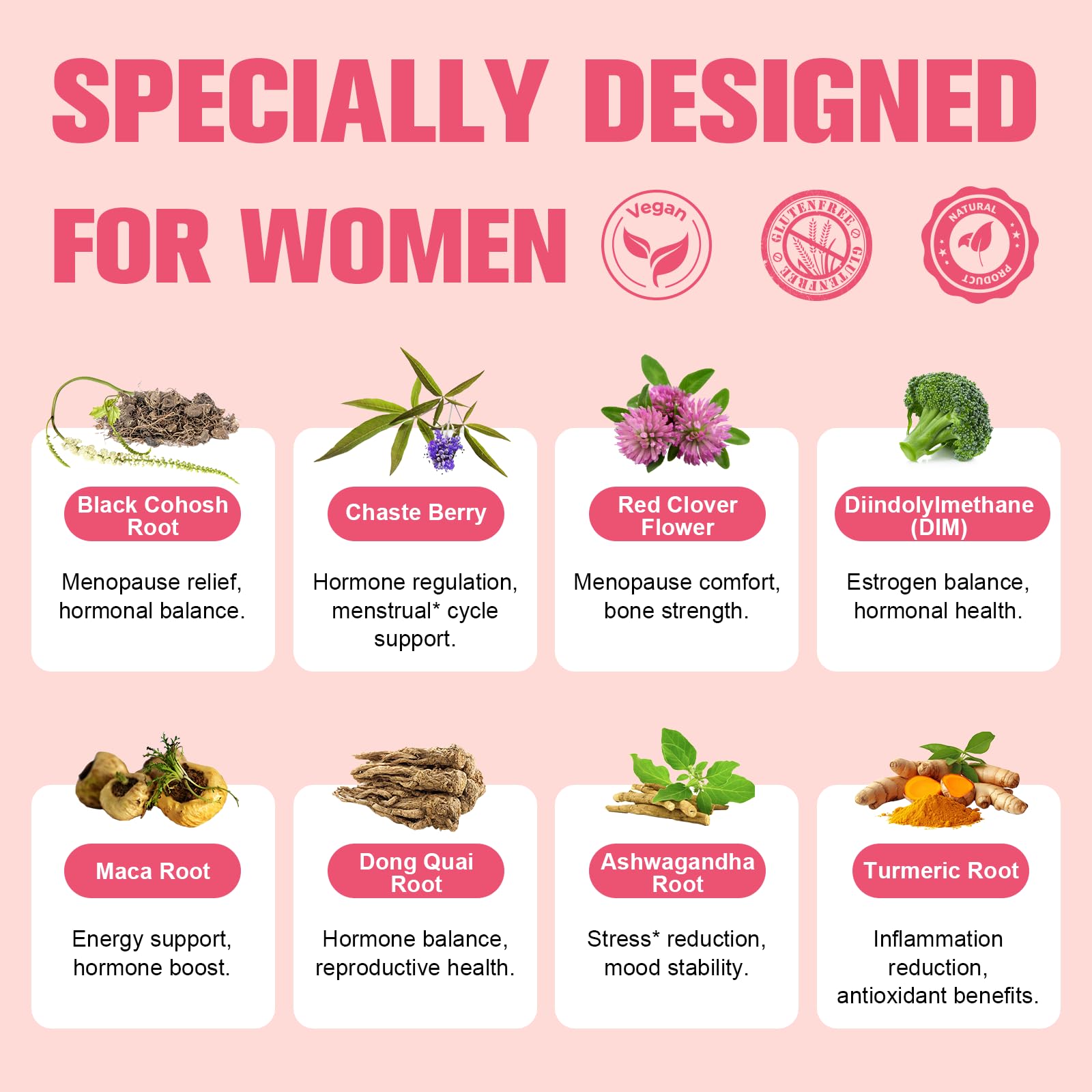 Back of Totaria menopause supplement label with ingredient list