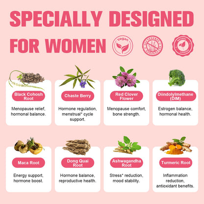 Back of Totaria menopause supplement label with ingredient list