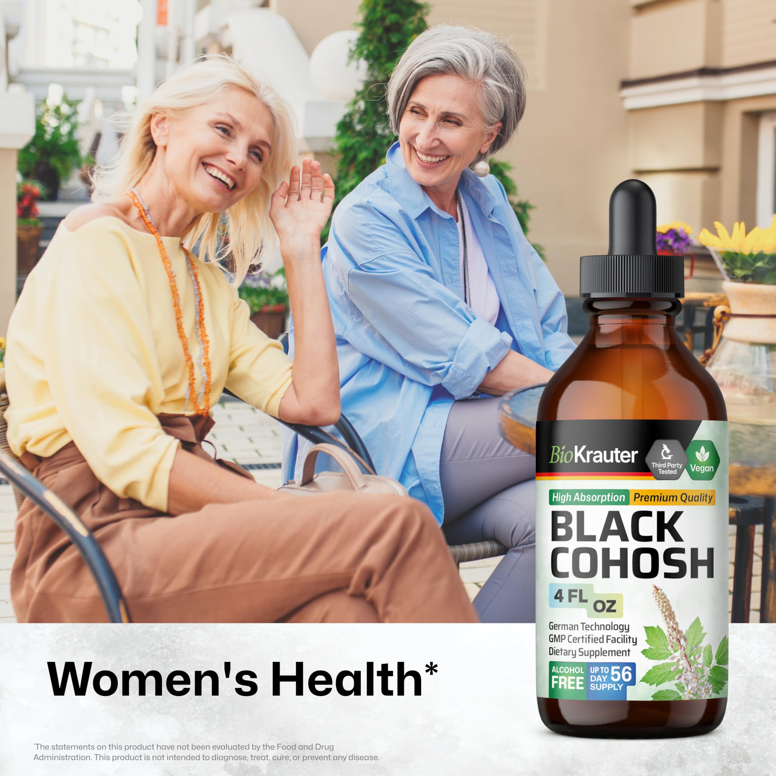 Bio Krauter black cohosh liquid supplement bottle label