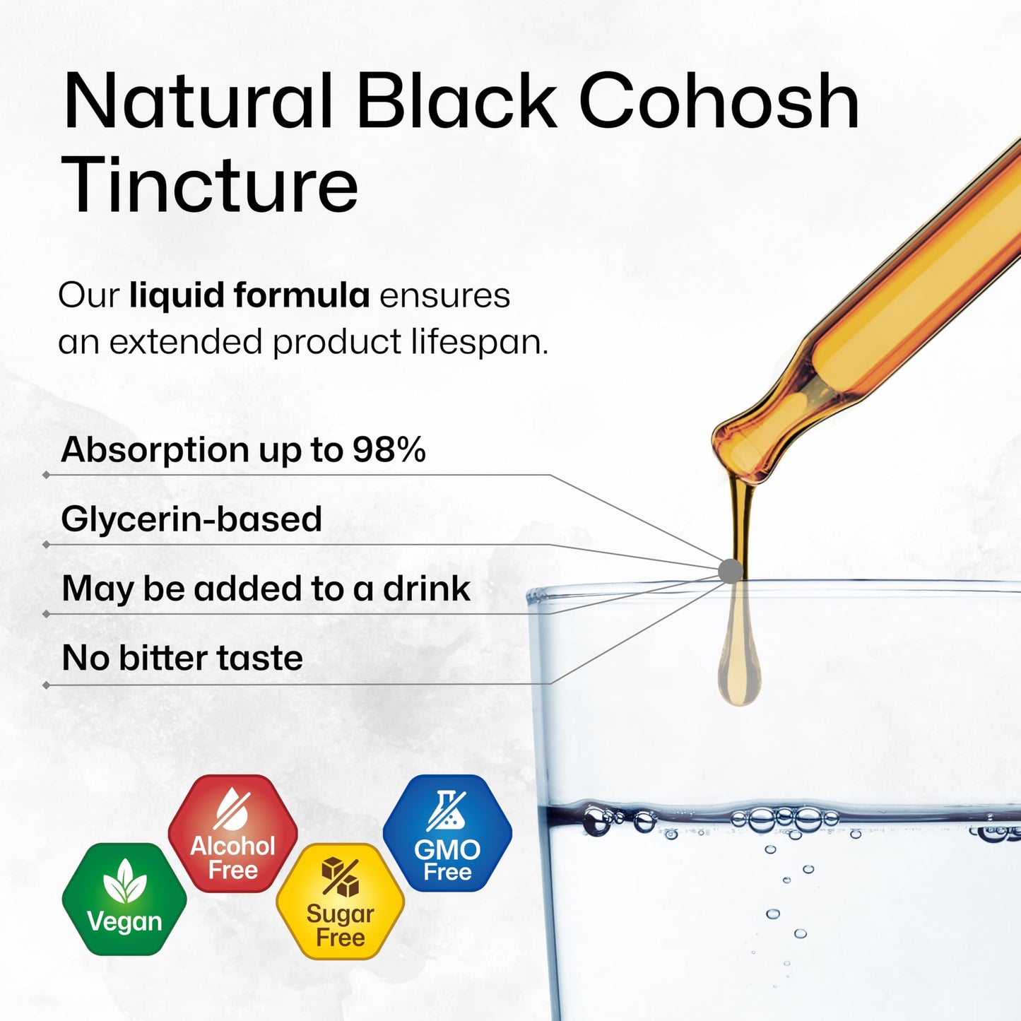 Organic black cohosh root extract tincture for women