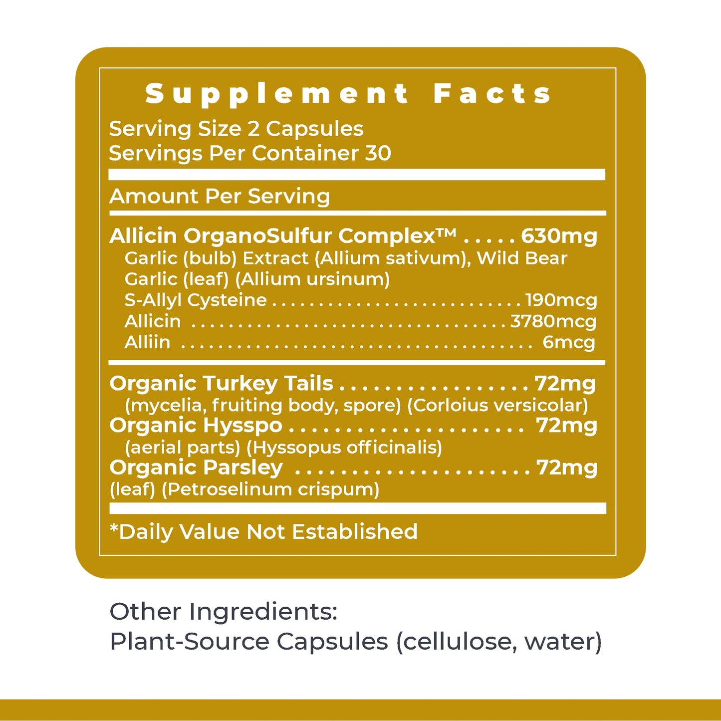 Premier Research Labs Allicidin immune supplement clear bottle close up.
