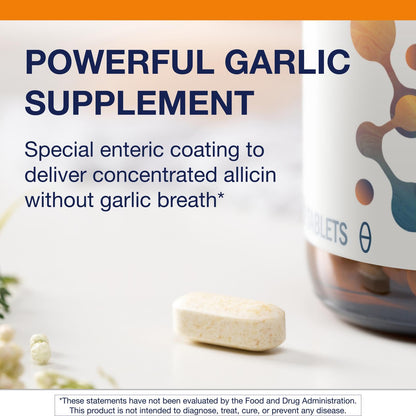 Side view of Metagenics dietary supplement bottle outlining nutritional facts and ingredients list.