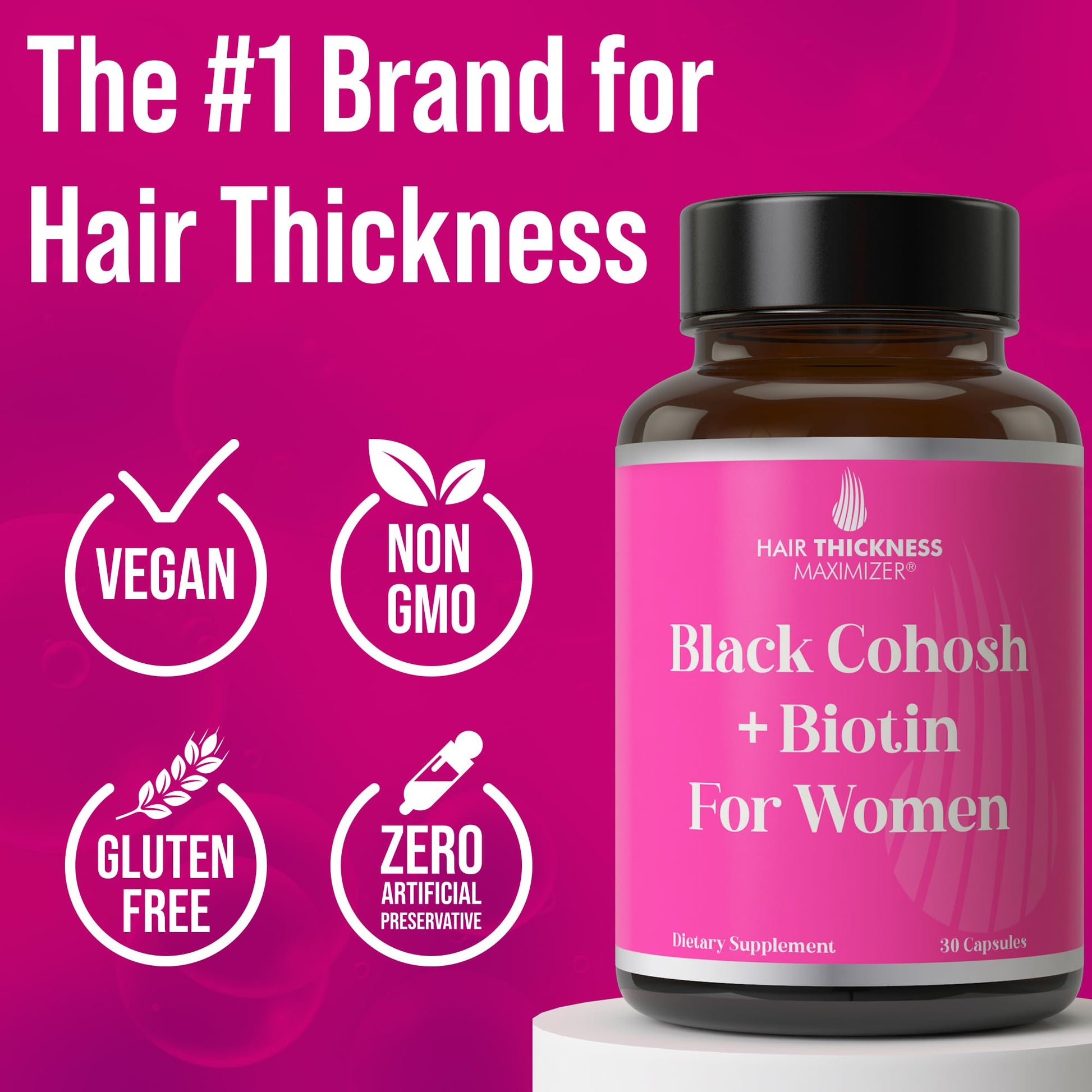 Educational infographic for Hair Thickness Maximizer menopausal hair growth