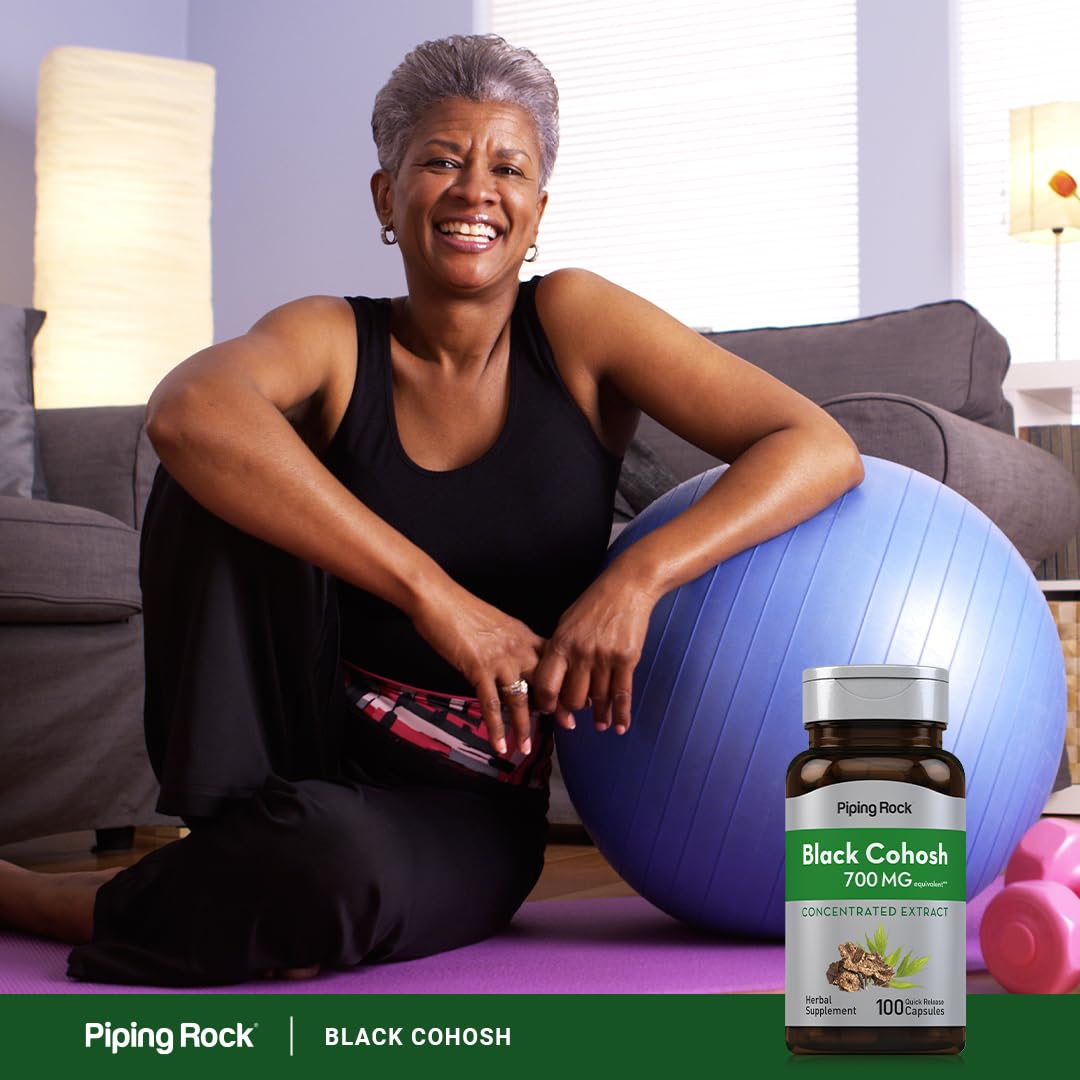 Side profile of Piping Rock Black Cohosh herbal supplement bottle