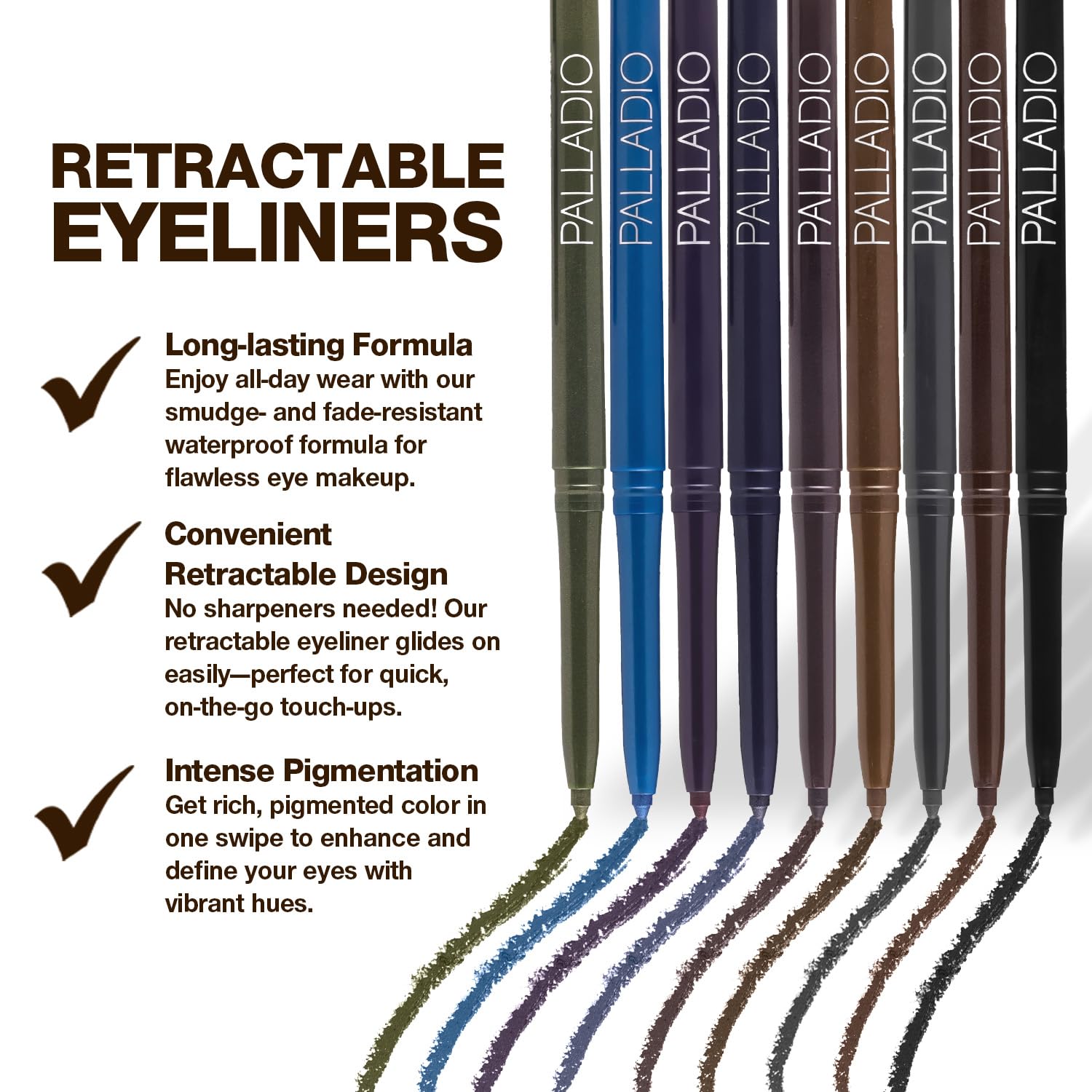 Top view of Palladio Retractable Waterproof Eyeliner tip