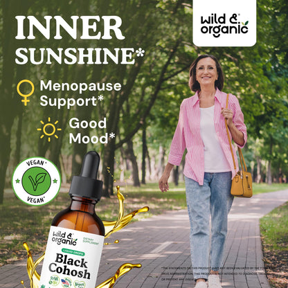 Wild and Organic Black Cohosh menopause support supplement label details