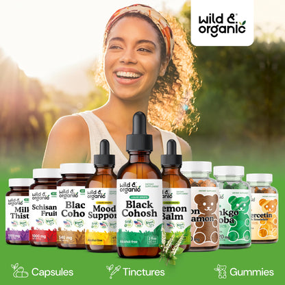 Close up of 540 milligram black cohosh root extract bottle