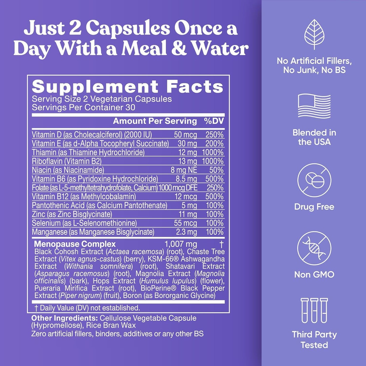 Eu Natural Staying Cool menopause relief bottle ingredients list
