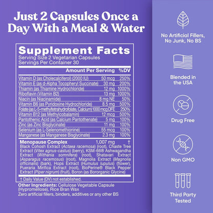 Eu Natural Staying Cool menopause relief bottle ingredients list
