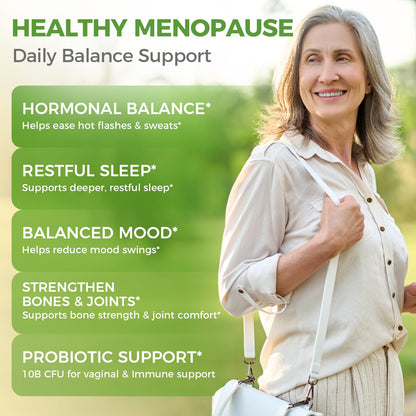 GreenPeople menopause relief capsules label highlighting Black Cohosh