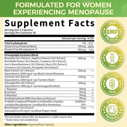Authentic USA imported GreenPeople menopause supplement bottle