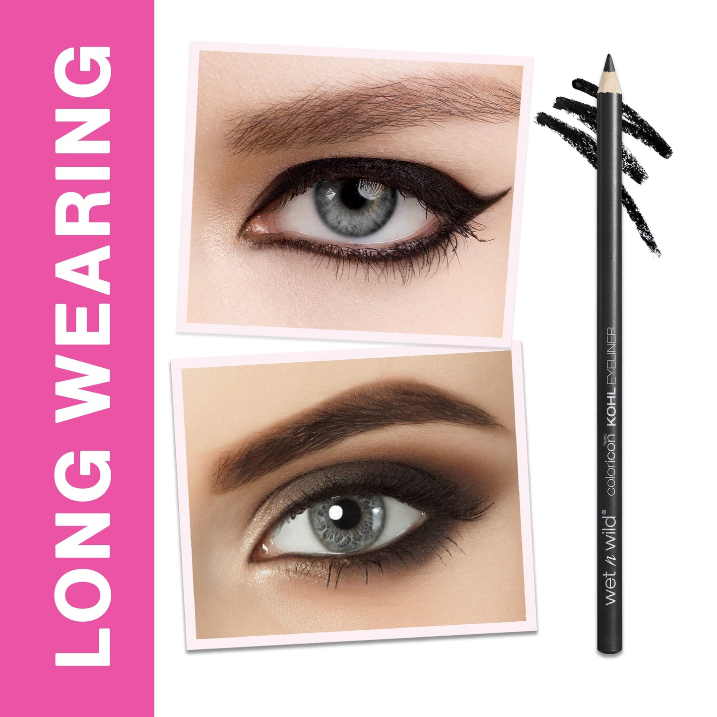 Wet N Wild Kohl eyeliner pencil held in hand for scale