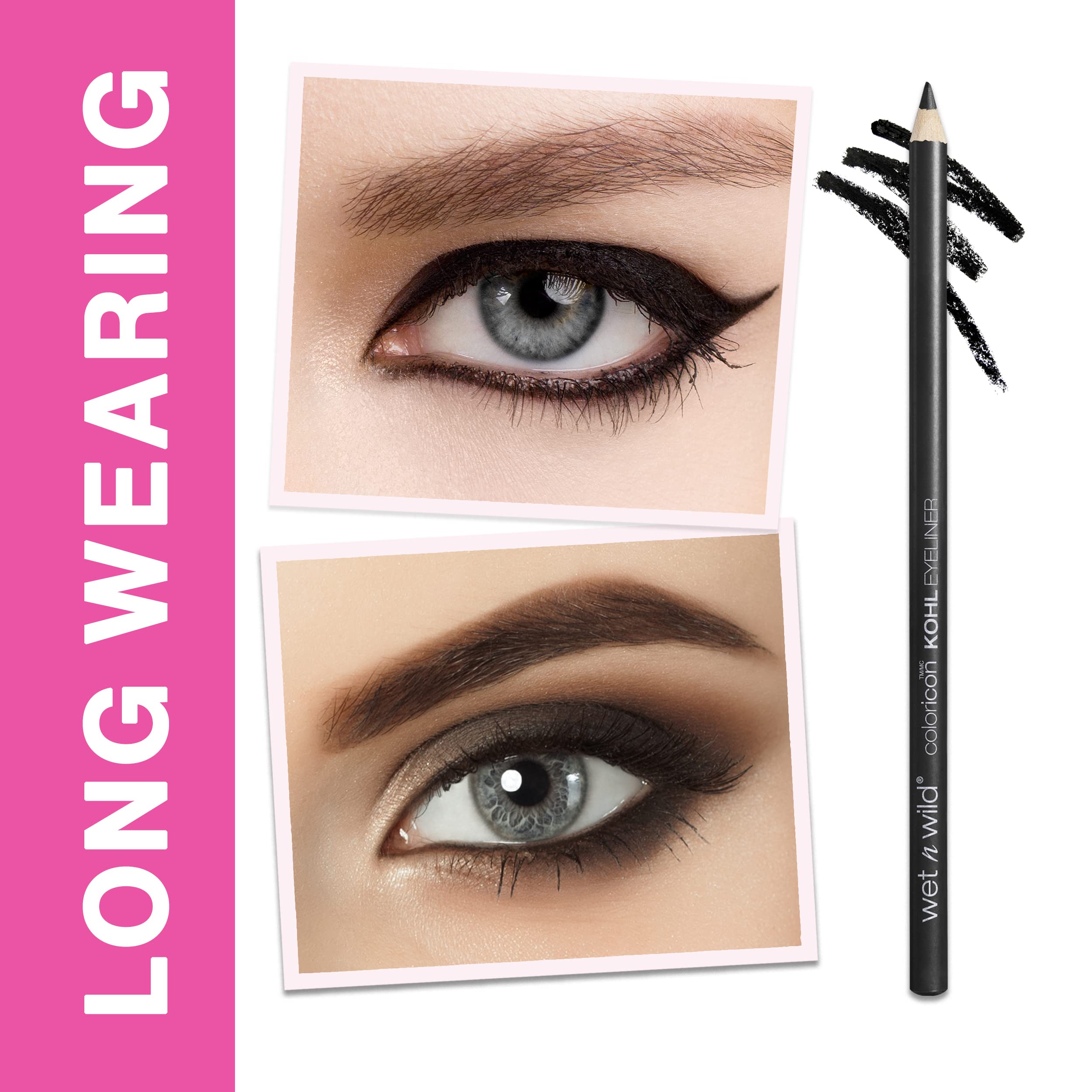 Wet N Wild Kohl eyeliner pencil held in hand for scale