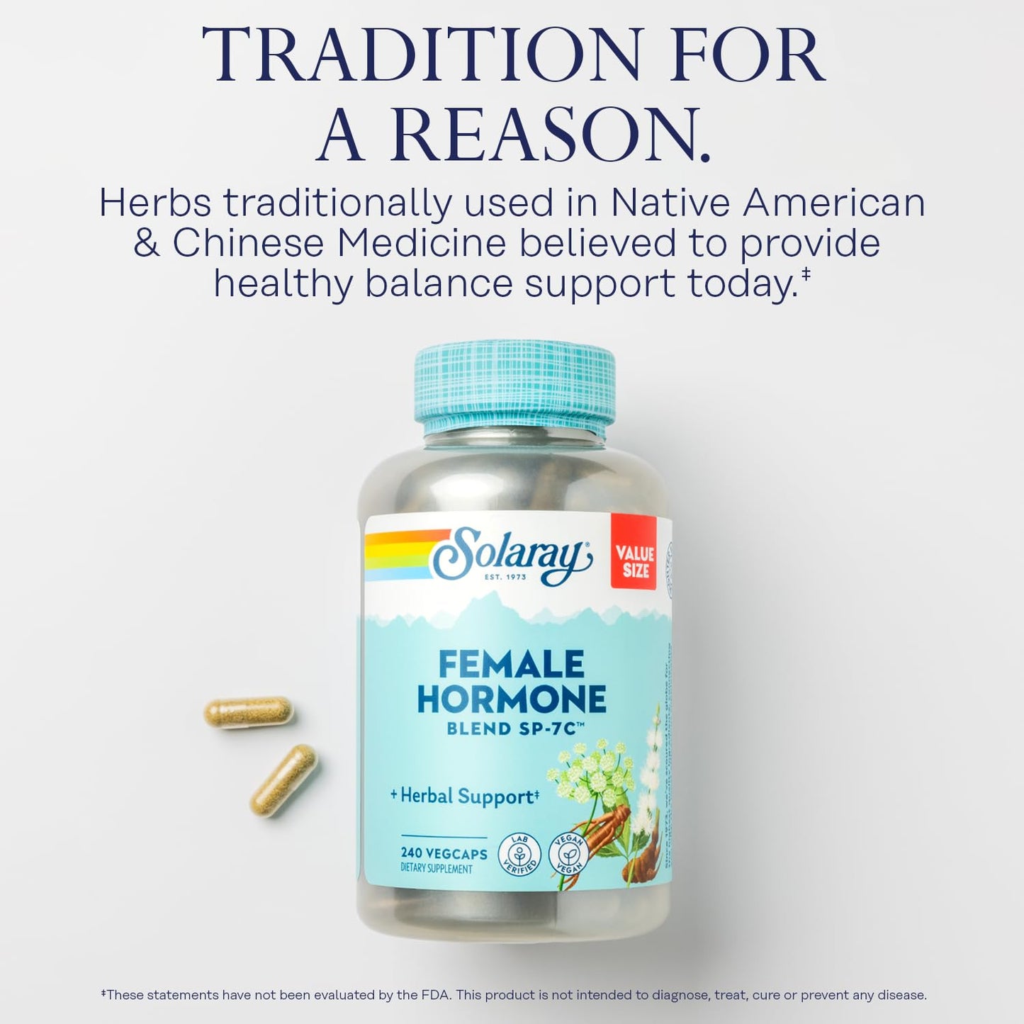 Solaray Female Hormone Blend SP-7C packaging details and ingredient list