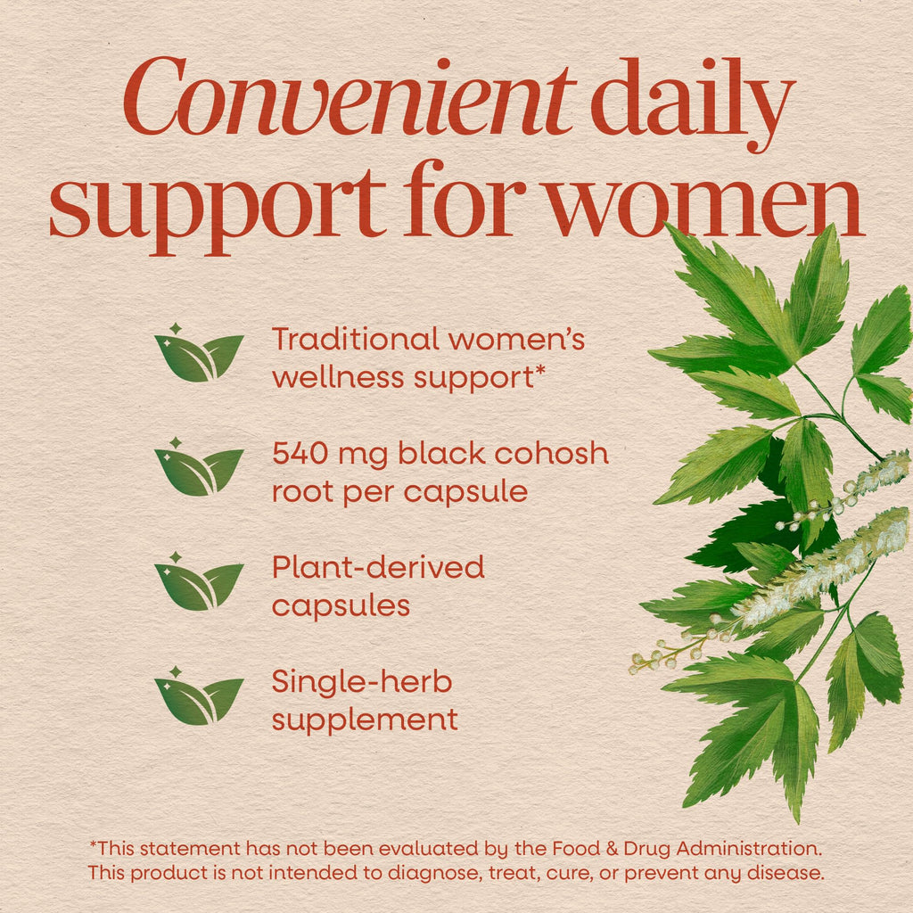 Black Cohosh Root 540mg capsules for women's health